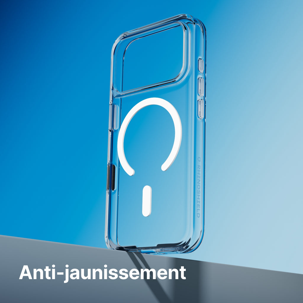 RHINOSHIELD Coque de téléphone compatible avec MagSafe pour iPhone 17, anti-jaunissement, force magnétique supérieure, dépasse les normes de protection militaires, transparente