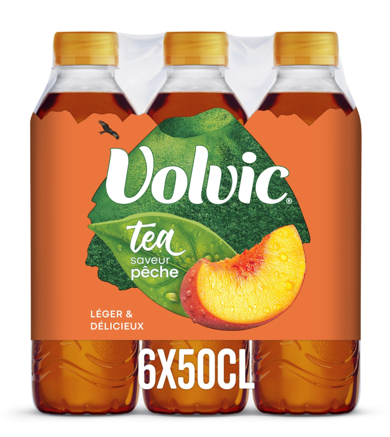 VOLVIC Eau Plate Aromatisée Thé Pêche - Pack de 6x50cl
