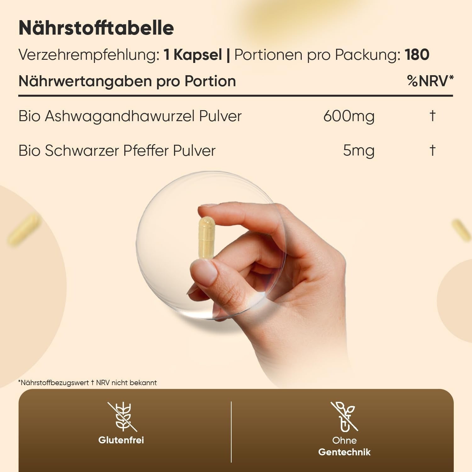 WeightWorld Ashwagandha biologique avec poivre noir 605 mg 180 gélules