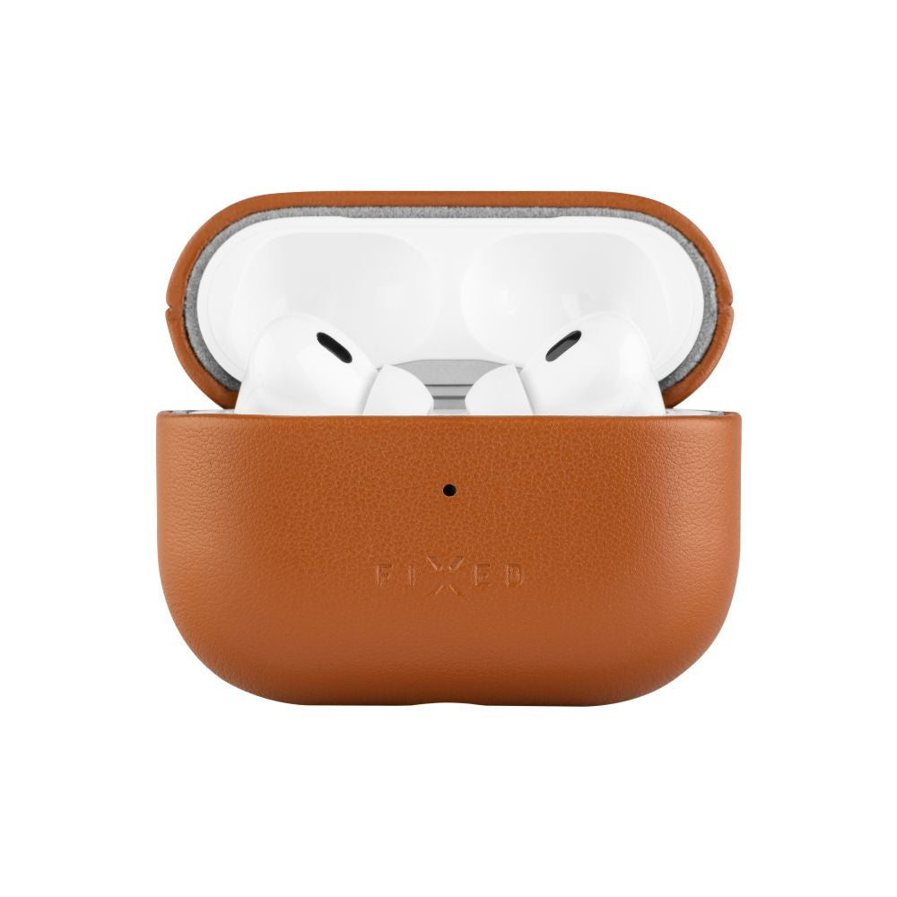 FIXED Étui en cuir avec support MagSafe pour Apple AirPods Pro 2/Pro 2 (USB-C) marron