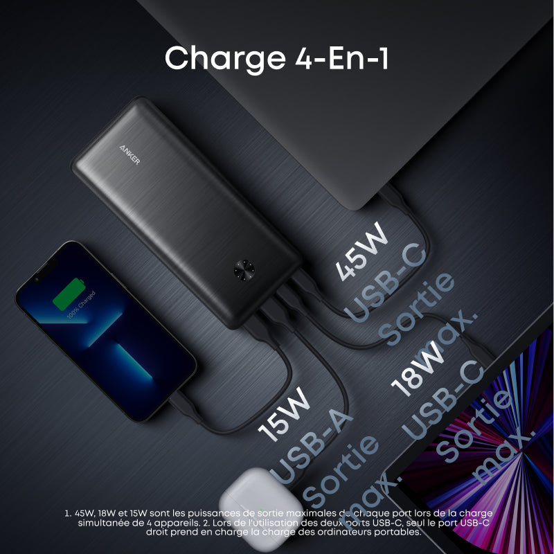 Anker PowerCore III batterie externe - 26 000 mAh, 87 W - Noir
