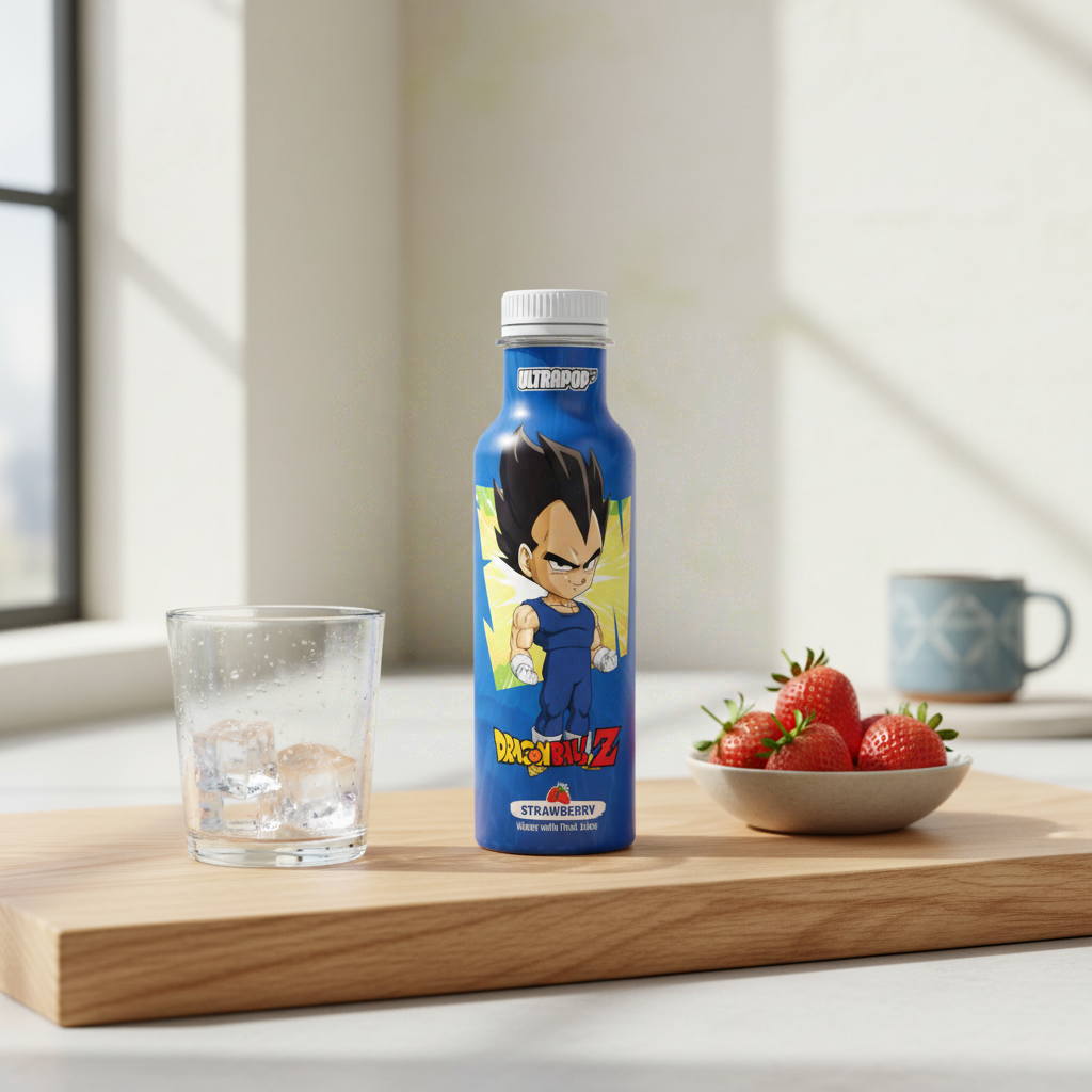 ULTRAPOP Dragon Ball Z Vegeta Boisson aromatisée jus de fruit saveur fraise - 33 cl