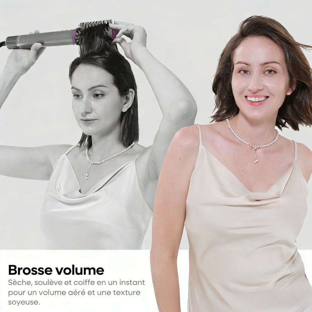 Okaydeer Air Styler avec Effet Coanda, Sèche-Cheveux Haute Vitesse 7 en 1 & Boucleur Automatique, Brosse à Air Chaud Ionique pour Séchage Rapide et Coiffage