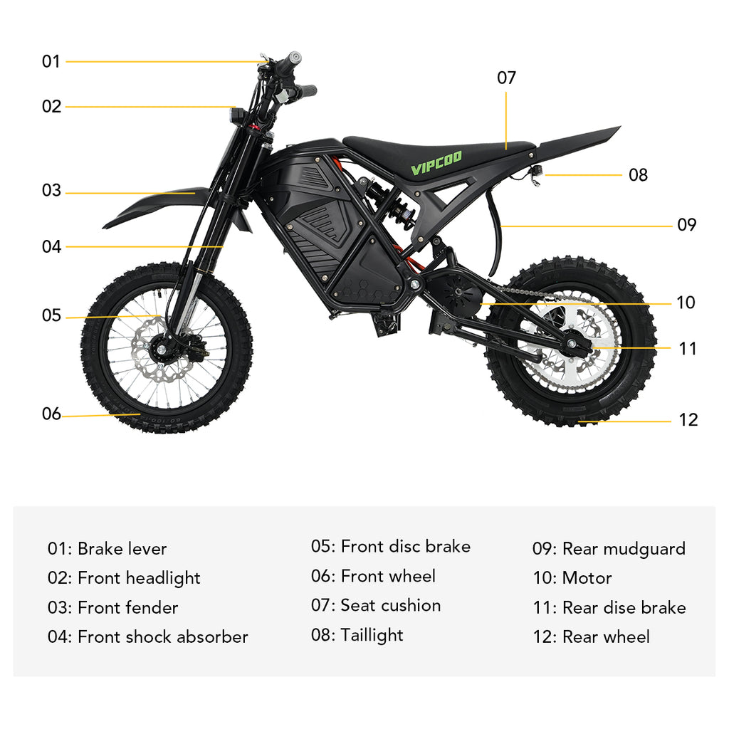 Vélo d'aventure électrique VIPCOO, batterie amovible 48 V, système de freinage hydraulique, suspension complète, randonnée en plein air haute performance pour adultes et adolescents