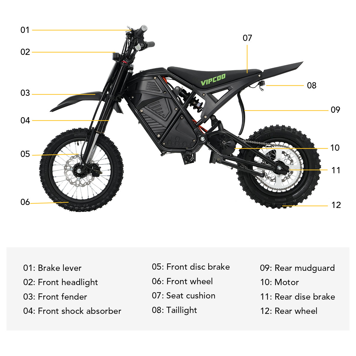 Vélo d'aventure électrique VIPCOO, batterie amovible 48 V, système de freinage hydraulique, suspension complète, randonnée en plein air haute performance pour adultes et adolescents