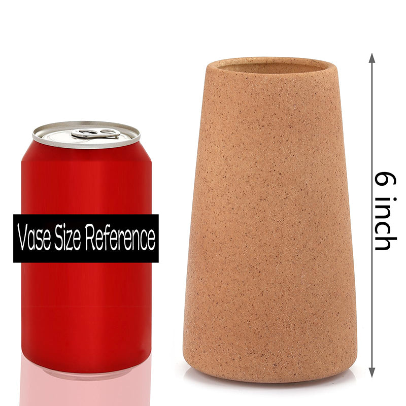 Yuejia Vase en céramique rustique marron - 15 cm