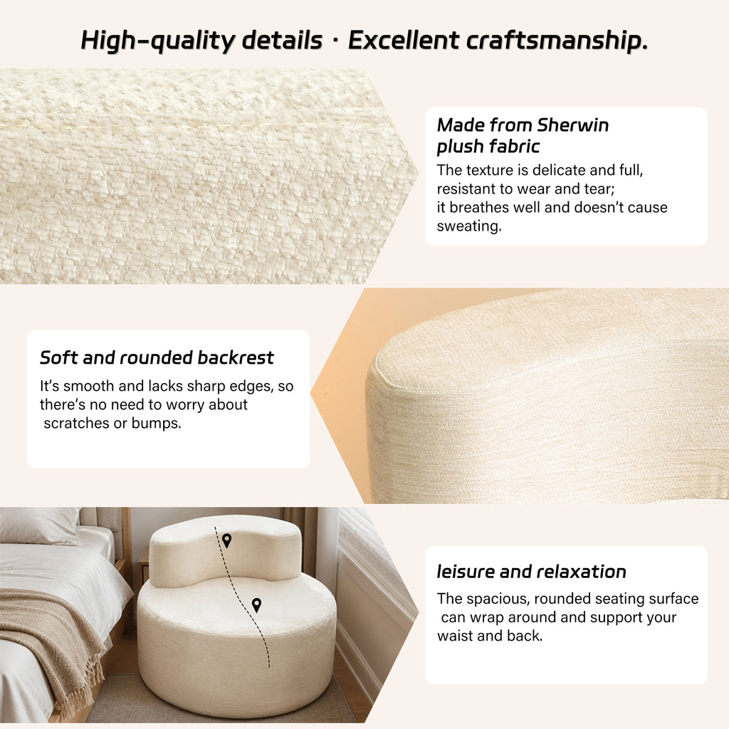 Canapé de détente pliable, sans assemblage, ultra doux, en mousse haute densité, pour salon – canapé sans structure, blanc