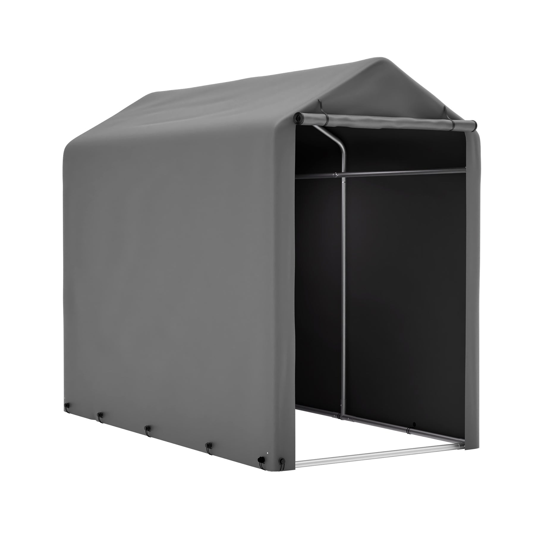 Tente de rangement pour vélos, abri de rangement pour 1 à 2 vélos, atelier et abri pour voiture résistant à l'hiver avec toit en PE résistant aux UV, garage de rangement pour vélos et motos, 100×190×160 cm, gris foncé