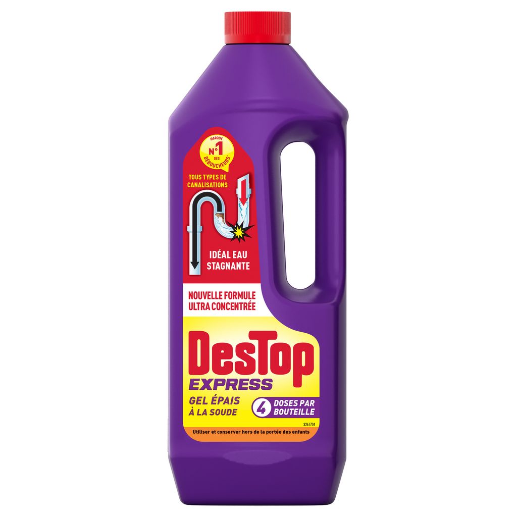 Destructeur de Canalisations Express Multi-Usages en Gel, Action Rapide, pour Tous Types de Canalisations, 950 ml