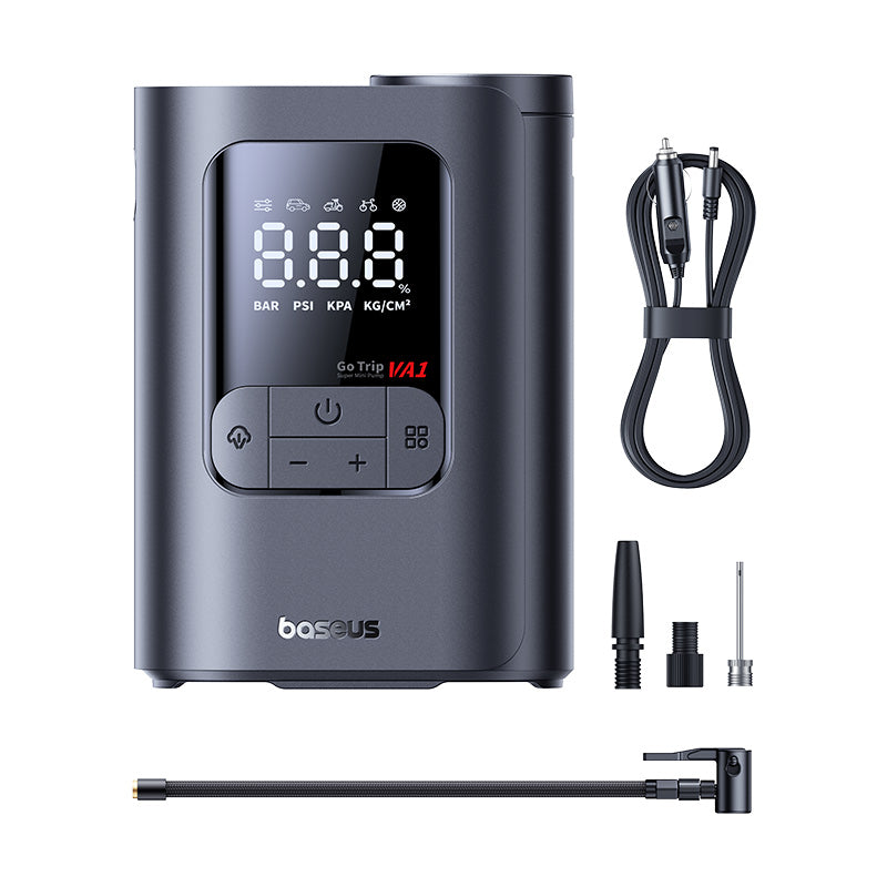 Baseus GoTrip VA1 pompe à air filaire ultra-mini 22 cylindres noir cosmos (comprend : tuyau d'air x1, embouts x3, câble de charge voiture x1)