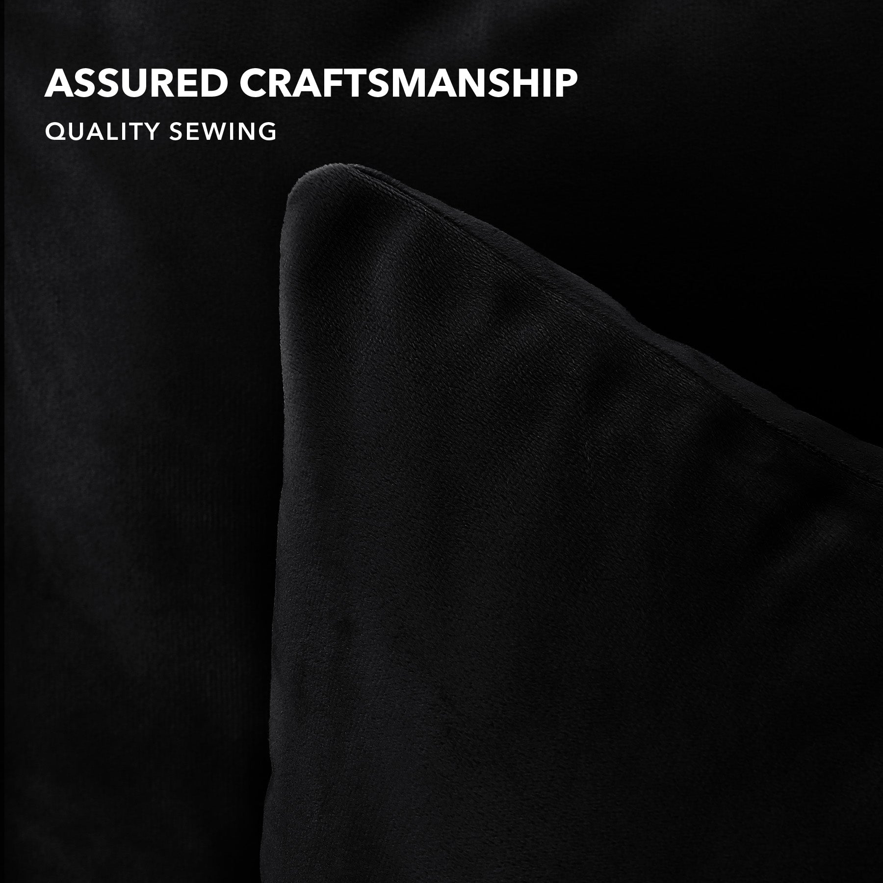 Deconovo Housse de coussin en velours néerlandais, coloris noir, 50 x 50 cm, 1 pièce