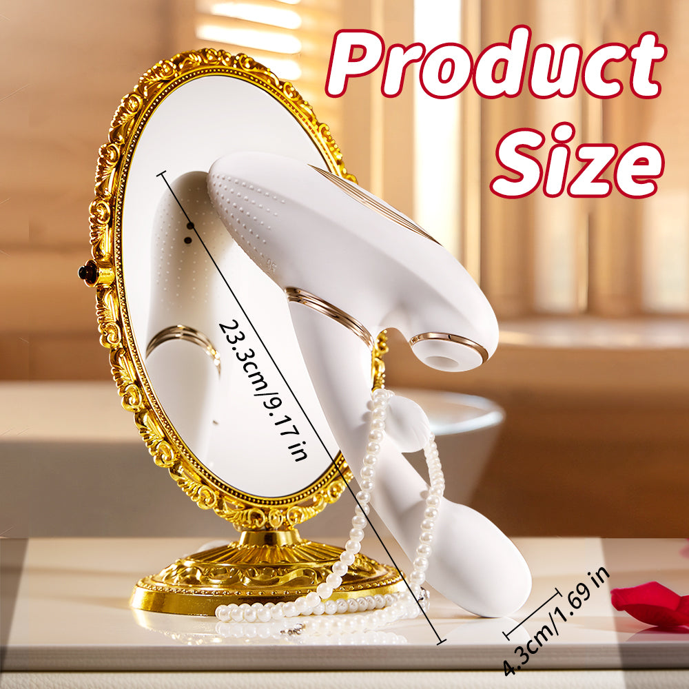 AAV Vibromasseur Va-et-Vient 4-en-1 pour Femme, 23,4 cm, 1 Pièce, Violet, avec 9 Modes Poussée, Succion, Vibration & Chauffage, IPX6 Étanche, Silencieux & Rechargeable