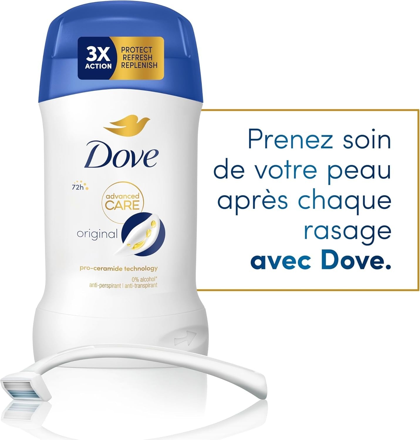 DOVE Stick Déodorant Anti-transpirant Soin Avancé Original - 50 ml