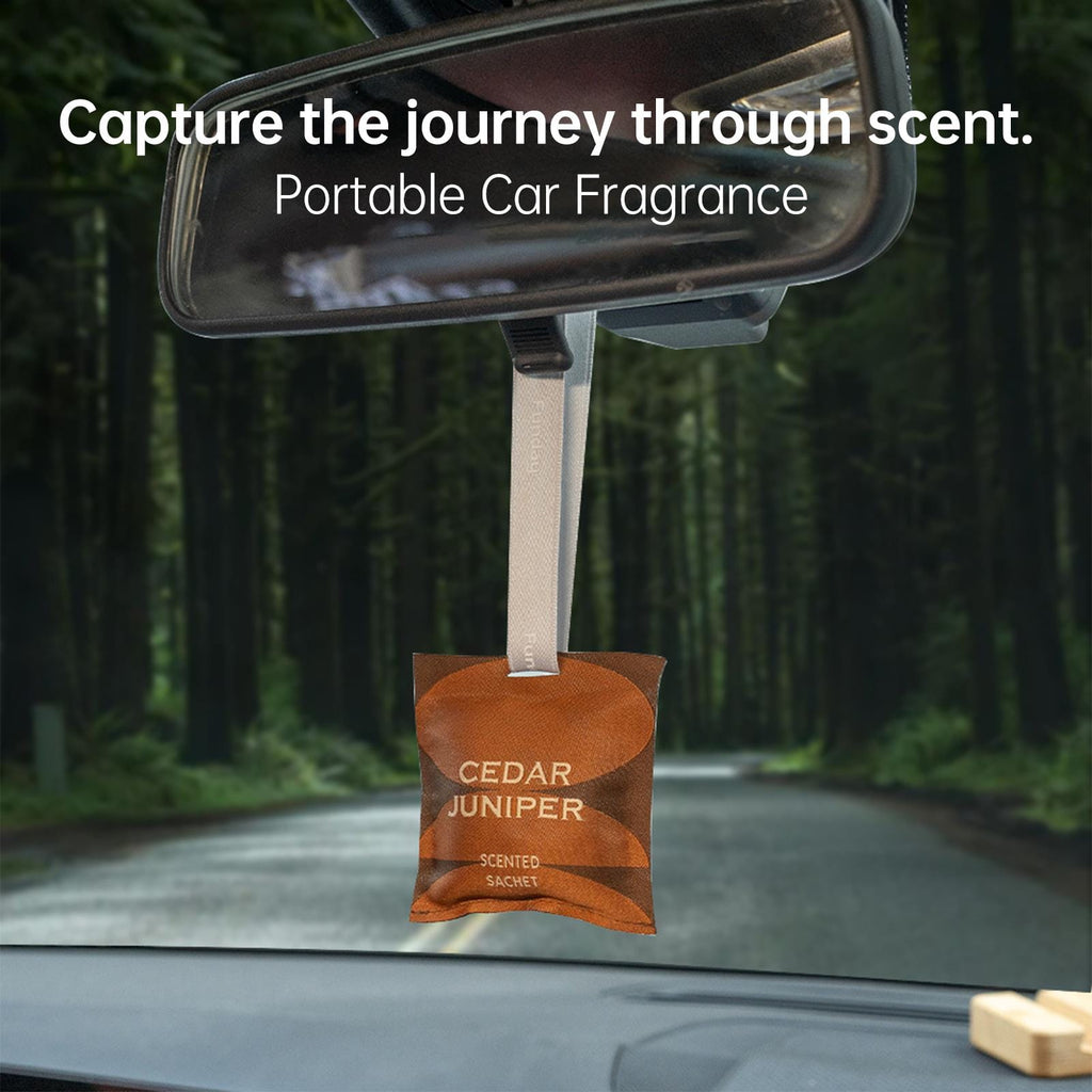 Zooly Lot de sachets parfumés pour voiture - Cèdre noir et genévrier (Marron), 12 g, 1 lot