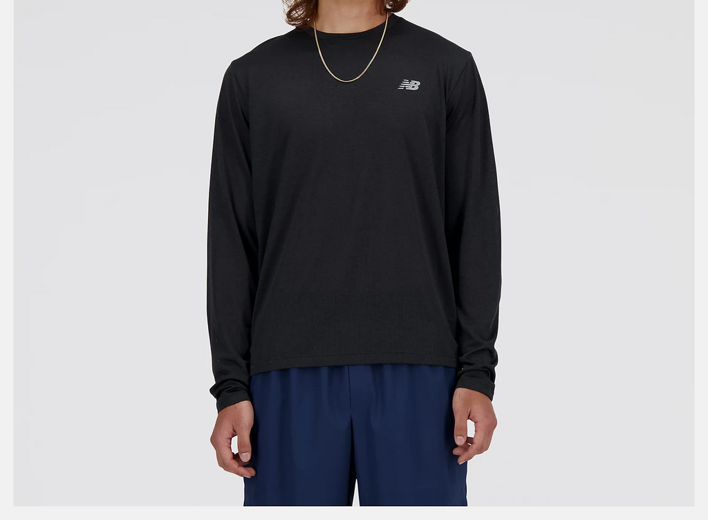 New Balance T-shirt de sport manches longues MT BK Noir