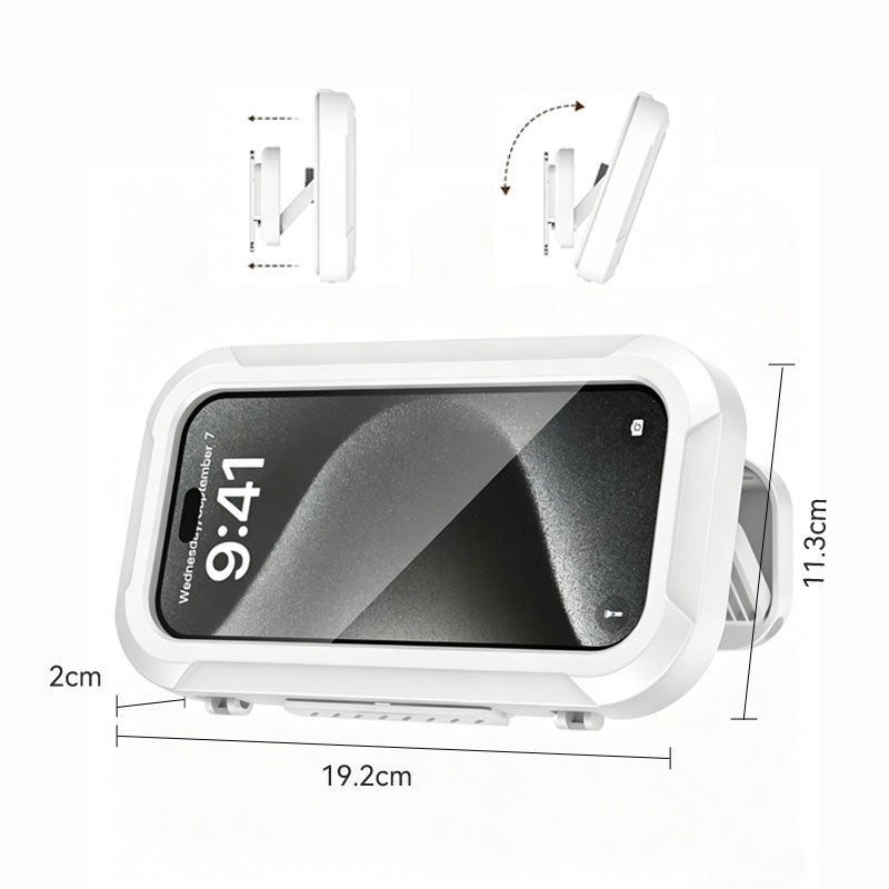 JORDAN&JUDY Boîtier étanche pour smartphone, support étanche rotatif à 360° avec capteur de pression, sans perçage, pour la salle de bains, blanc