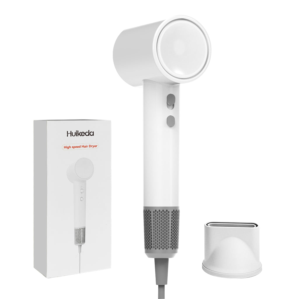 Huikeda Sèche-cheveux à haute vitesse 110 000 tr/min, ionique avec moteur sans balais, séchage rapide 1500 W avec embout magnétique à 360°