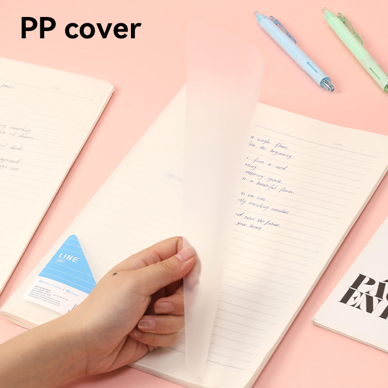 Deli Cahier à spirale A4 avec couverture en polypropylène : 60 pages de papier 70 g/m², réglure 8 lignes - Parfait pour l’école et le travail, lot de 4