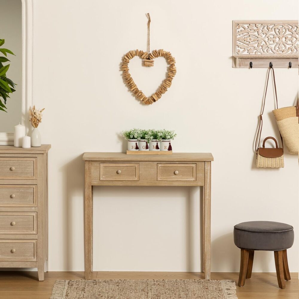 Atmosphera Agnès Décoration murale cœur Hauteur 35 cm Bois