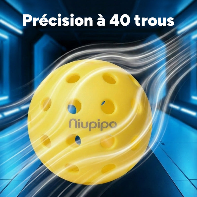 NIUPIPO Lot de 6 balles de pickleball d’extérieur en TPE - Diamètre 74 mm