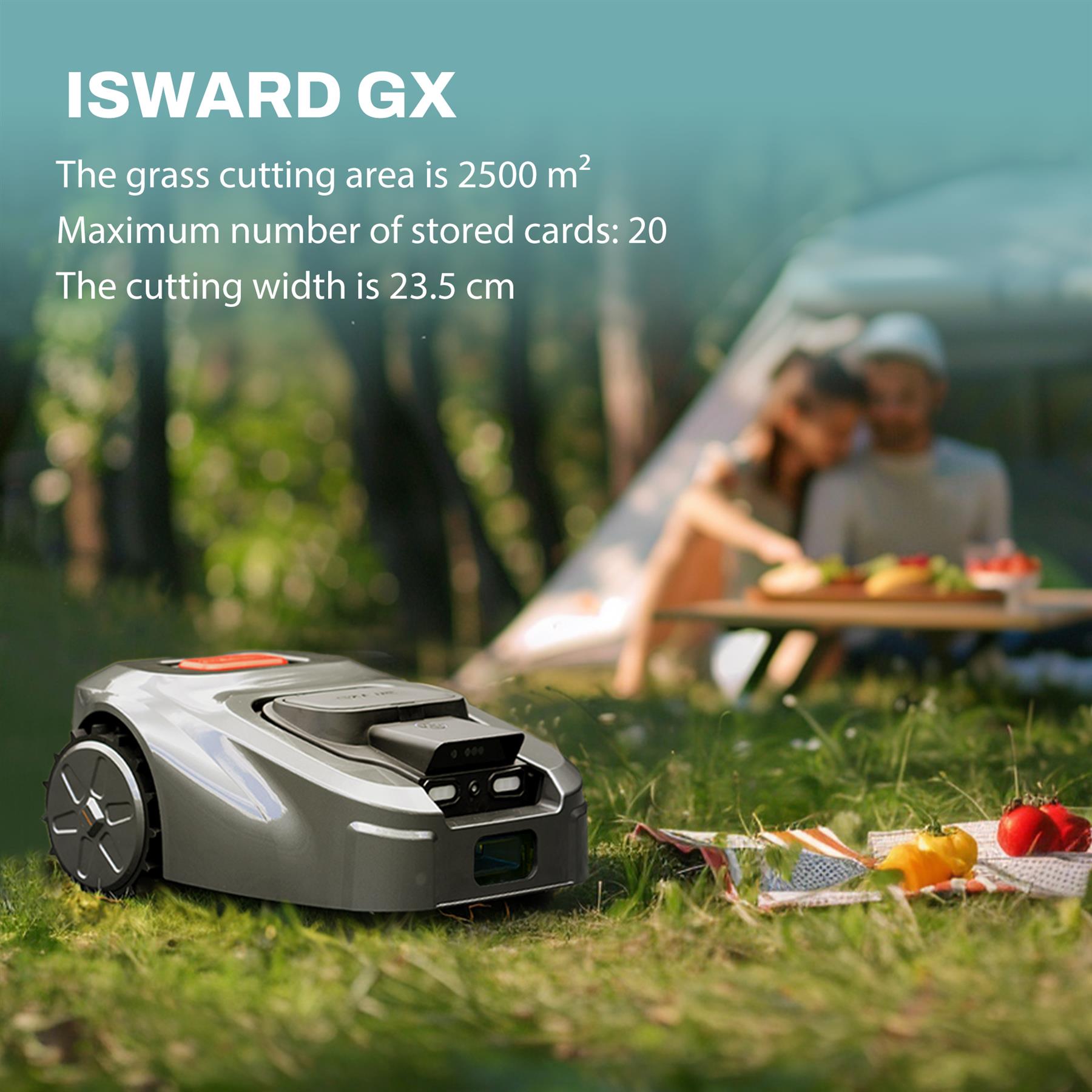 ISWARD GX Robot tondeuse IA avec signaux RTK – Robot tondeuse sans câble périphérique, Robot tondeuse électrique sans fil, Robot tondeuse automatique, Machine coupe-herbe