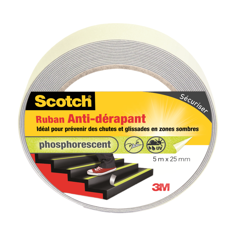 Ruban Antidérapant Phosphorescent 5m x 25mm
