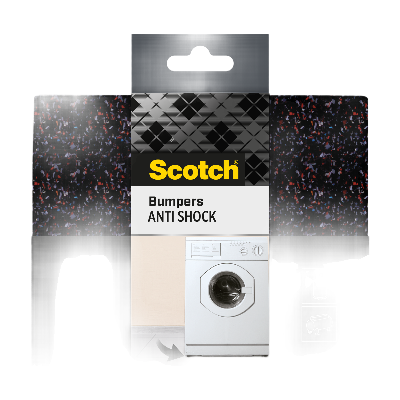 Scotch®Pavé en caoutchouc recyclé Noir 100 x 100mm