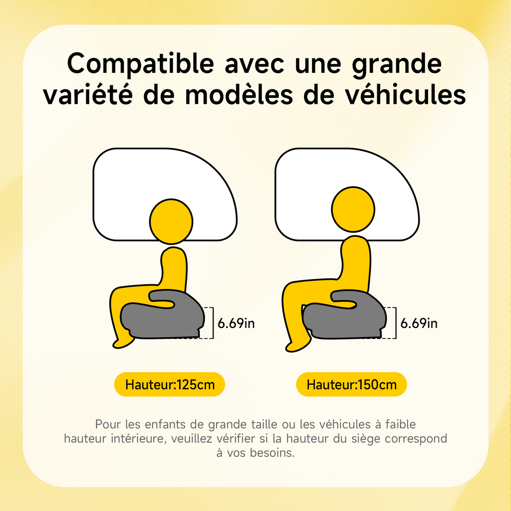 Jovikids OHHO Siège Auto Élévateur Enfant, ISOFIX de 125 à 150 cm (Environ 6 à 12 ans, 15-36 kg), Siège Auto Groupe 2 3, ECE R129, Léger, Élévateur ISOFIX