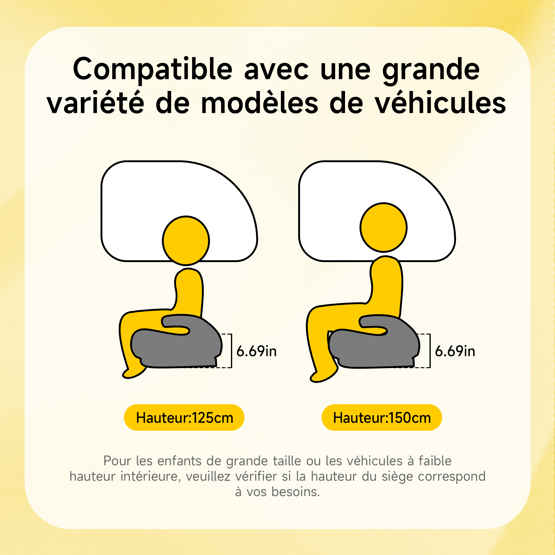 Jovikids OHHO Siège Auto Élévateur Enfant, ISOFIX de 125 à 150 cm (Environ 6 à 12 ans, 15-36 kg), Siège Auto Groupe 2 3, ECE R129, Léger, Élévateur ISOFIX
