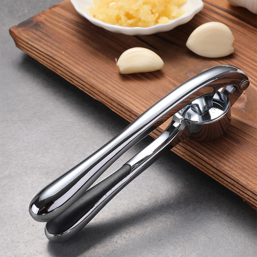 Huacan Presse à ail en acier inoxydable, mortier à ail épaississant, kit pour purée d’ail, manuel pour usage domestique, 1 pièce
