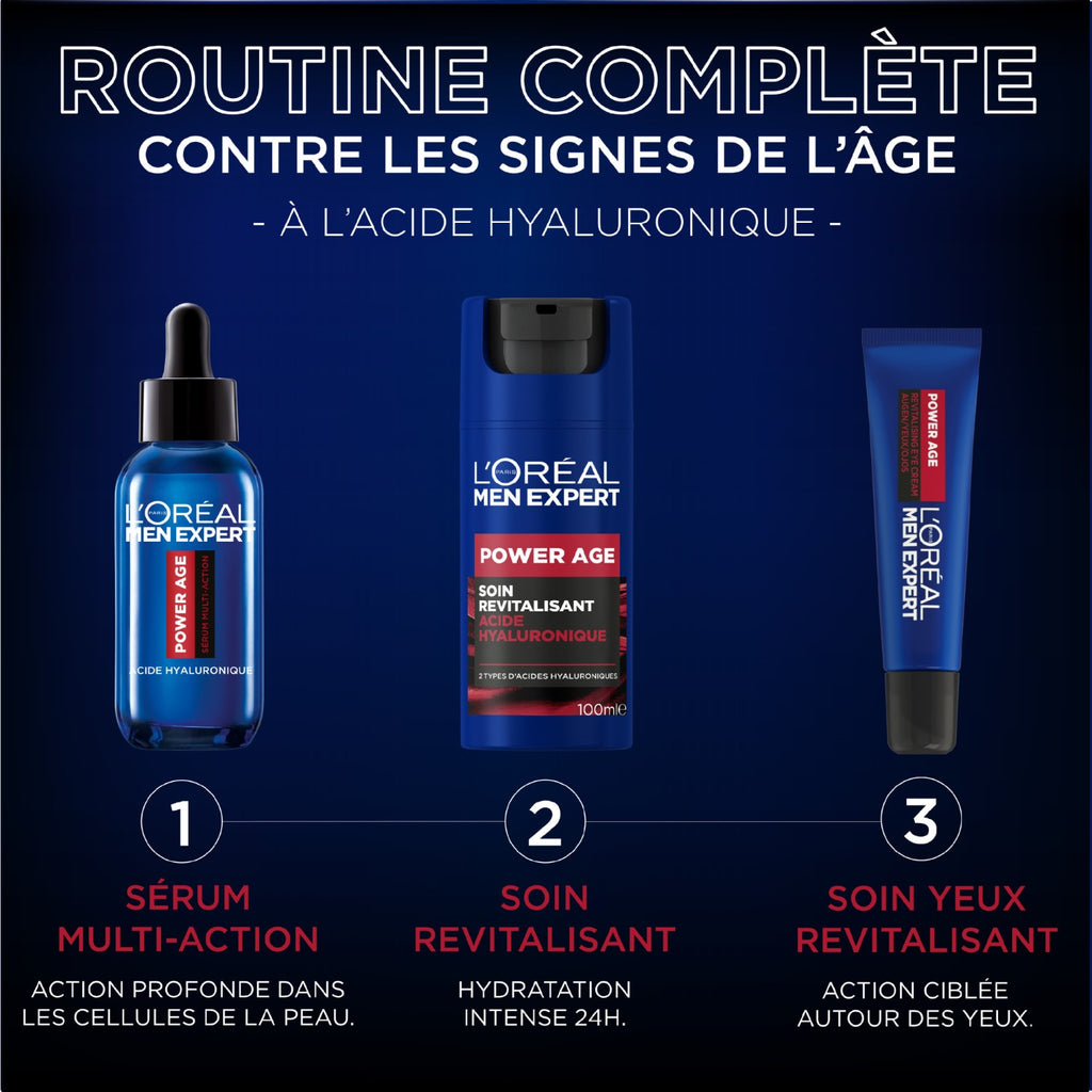 L'Oréal Men Expert Power Age Soin Revitalisant à l'Acide Hyaluronique, 100 ml