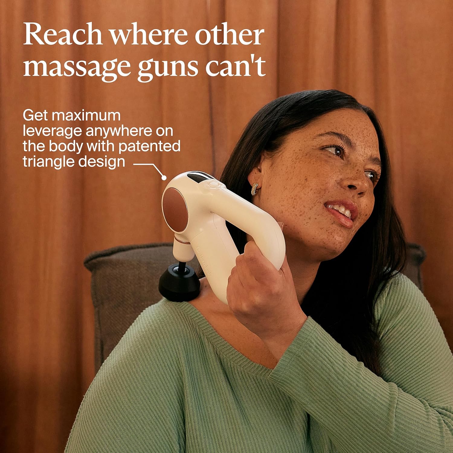 Theragun Sense - Pistolet de massage à percussion - Appareil de massage des tissus profonds pour un usage personnel avec exercices de respiration préinstallés pour le soulagement du stress, Blanc