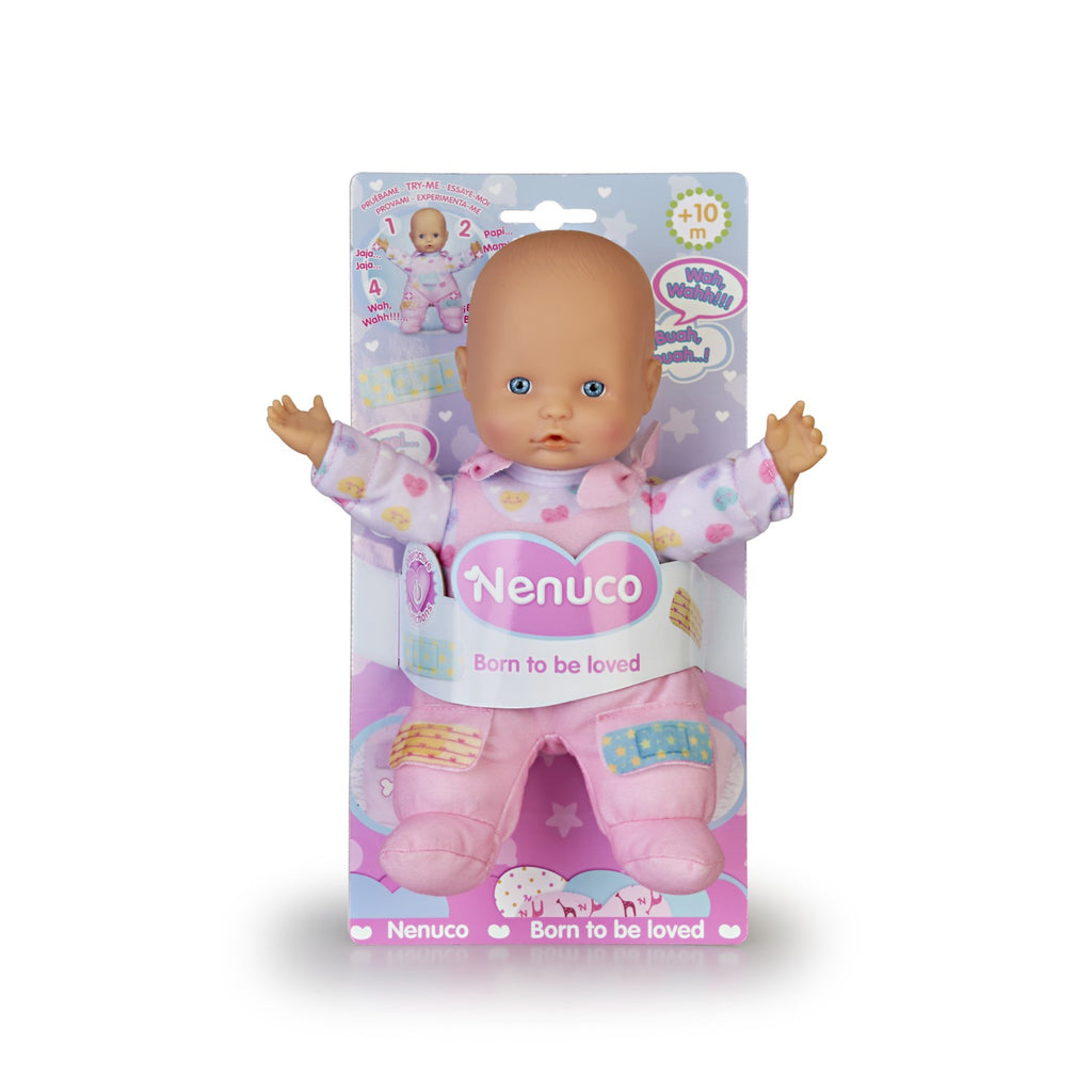 NENUCO Nenuco, Poupon 25 cm corps souple, Avec pansements, Fonctions sonores, Pour les enfants à partir de 10 mois, NFNB0