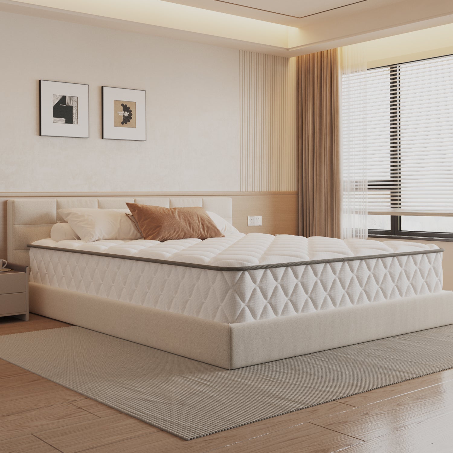 GTIMEX Matelas à ressorts ensachés 140 x 200 cm 7 zones hauteur 22 cm fermeté élevée H3 avec drap-housse