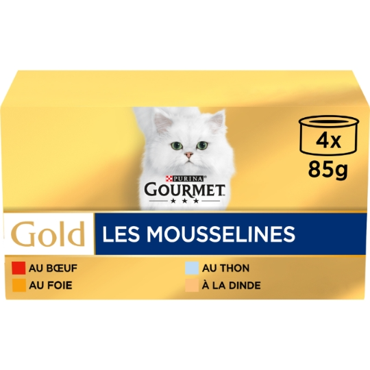 Gourmet Gold Mousse Aliment pour chat Pack assorti - 4 x 85 g
