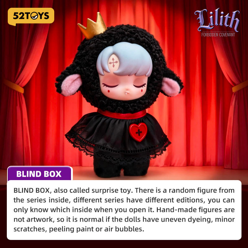 52TOYS Lilith Série Forbidden Covenant Boîte Mystère Pendentif Peluche Vinyle Gothique Foncé Figurine de Collection Anime Décoration de Bureau Cadeau d'Anniversaire Une Figurine Aléatoire par Commande