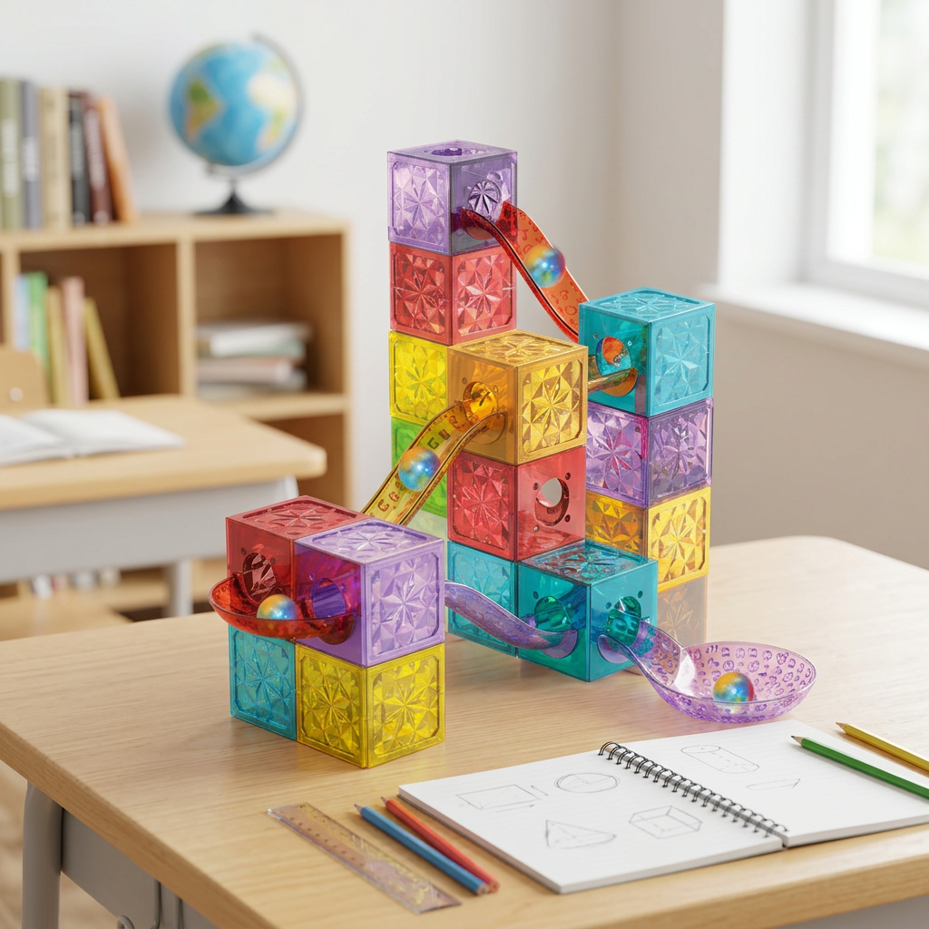 XINQIYUAN Briques Magnétiques 3D Diamant 5,5cm 28pcs Jouet Éducatif STEM pour Enfants Surface Diamant Compatible avec Tubes Magnétiques [Mélange Aléatoire – Couleurs issues uniquement de la photo prin