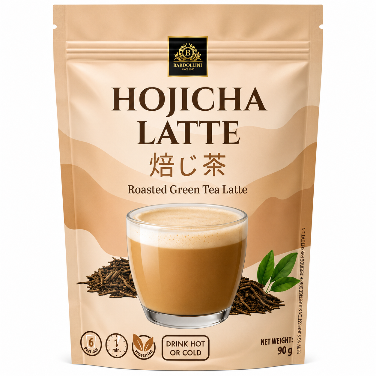 Bardollini Boisson instantanée latte hojicha 90 g