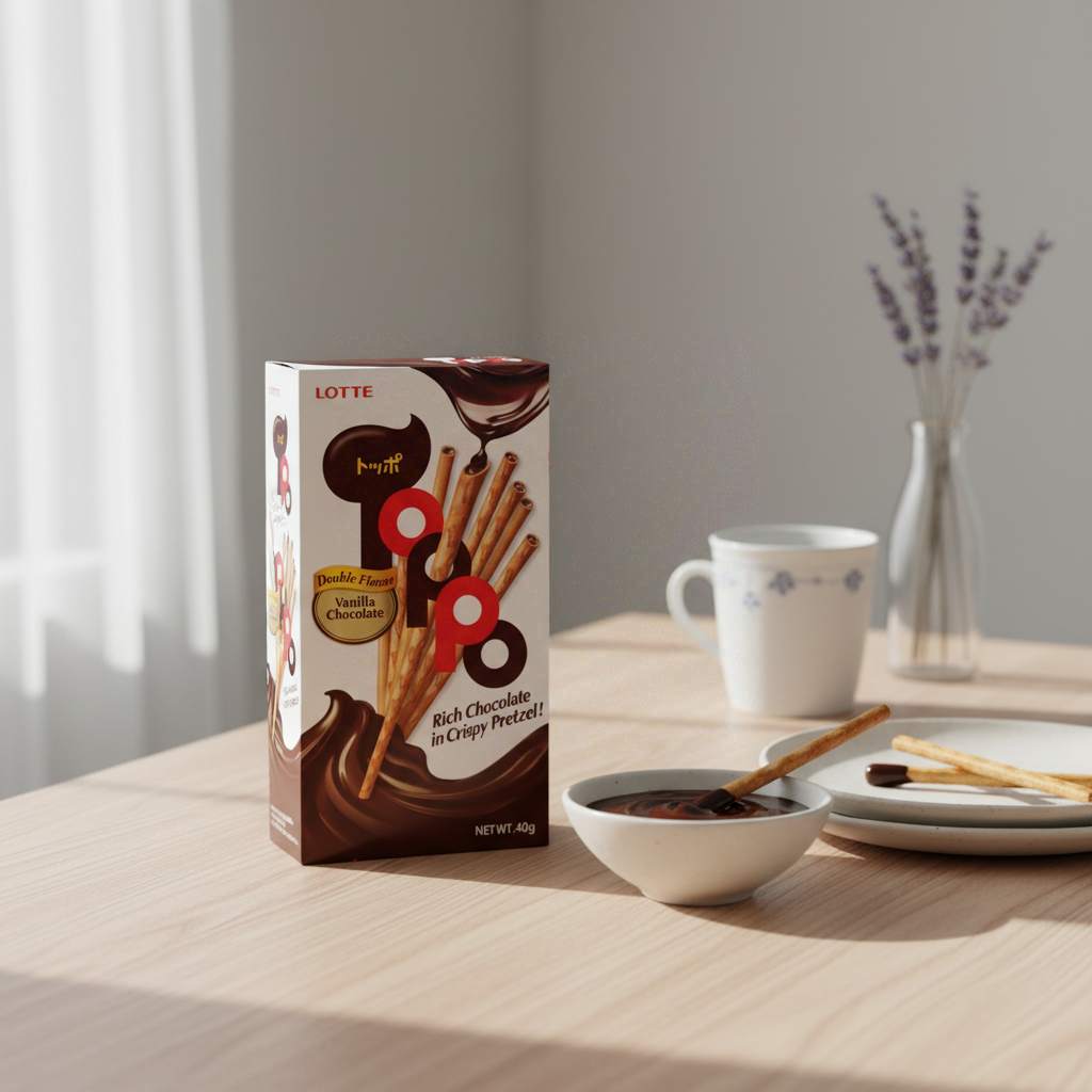 LOTTE Toppo Bâtonnets de biscuit fourrés à la vanille - 40 g