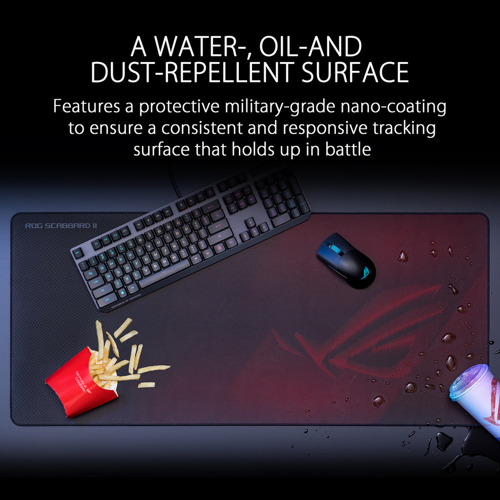 Asus ROG Scabbard II Tapis de souris gaming - Large - Noir
