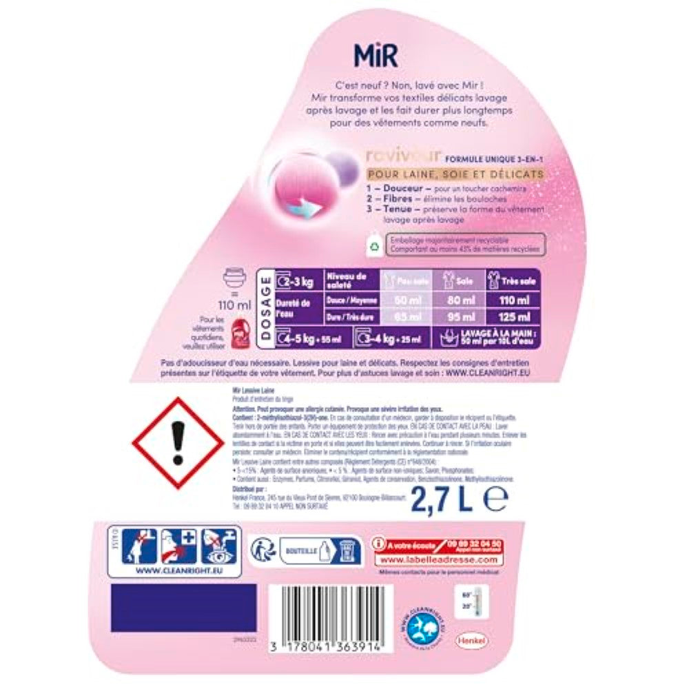 MIR Lessive liquide spéciale laine 54 lavages