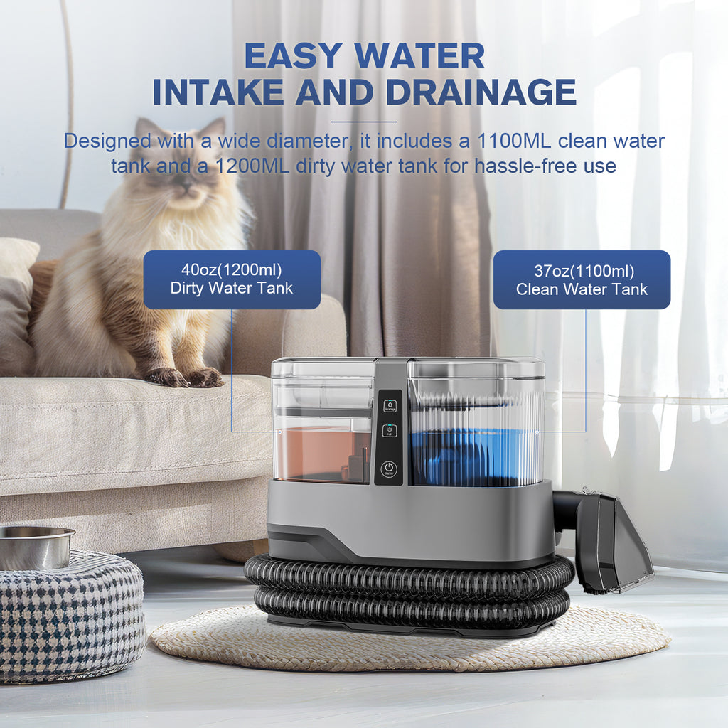 Omeser C688A machine nettoyeuse de tapis 600 W 17 kPa puissance d'aspiration nettoyage en profondeur des taches à main tissu humide canapé siège auto taches d'animaux