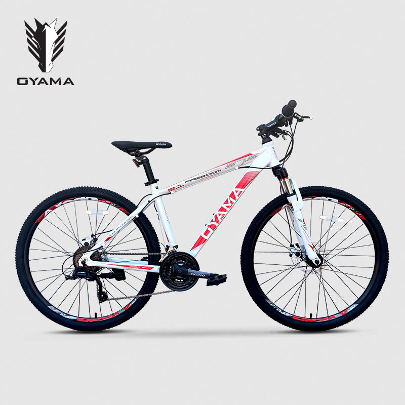 OYAMA Freedom 2.1 Vélo de montagne avec cadre 48 cm - Blanc/Rouge