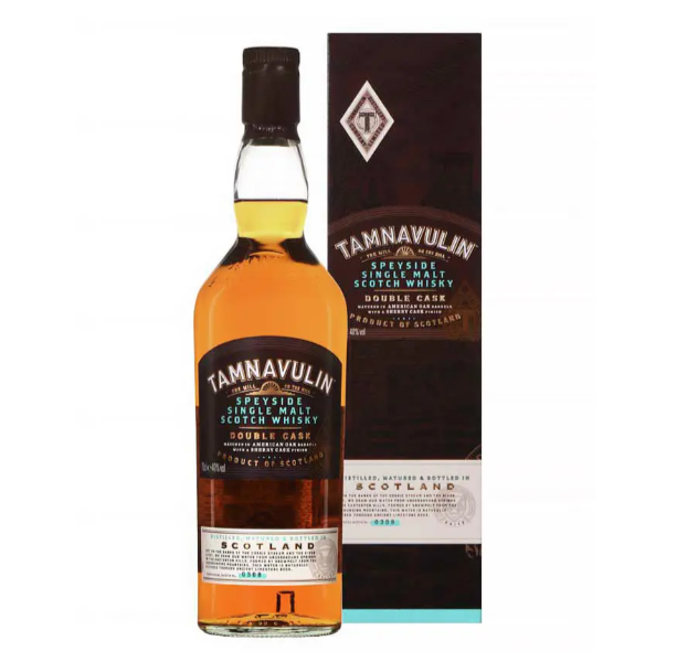 TAMNAVULIN - Double Cask - Whisky Single Malt - Notes d'Amandes & de Miel - A déguster sec - 40 % Alcool - Origine : Écosse/Speyside - 70 cl