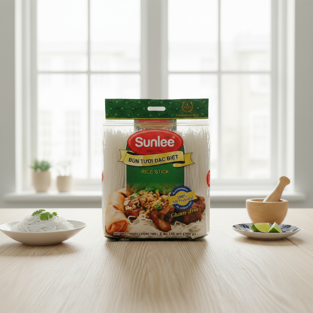 Sunlee Nouilles de riz vietnamiennes Bún Tươi 1,2 mm - 908 g
