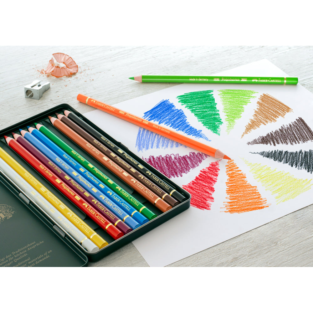 Faber-Castell Polychromos Lot de 12 crayons de couleur pour artistes