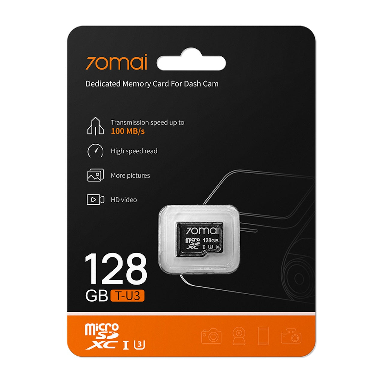 Carte MicroSD 70mai de 128 Go pour dashcam A810.A510.A410.X800.M310.A200.A800SE