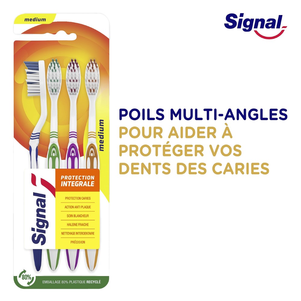SIGNAL Brosse à Dents Protection Integrale Medium Lot de 4
