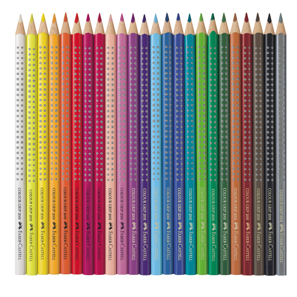FABER-CASTELL Colour Grip Crayons de couleur - Boîte métal de 24