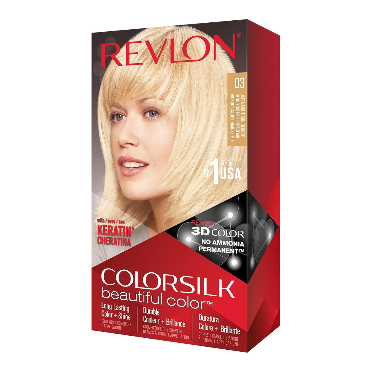 REVLON Colorsilk Beautiful Color Coloration Permanente des Cheveux, 03 Blond Soleil Ultra Clair